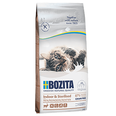 Bozita GF Indoor&Sterilised z reniferem bez zbóż 400g - sucha karma dla kotów sterylizowanych