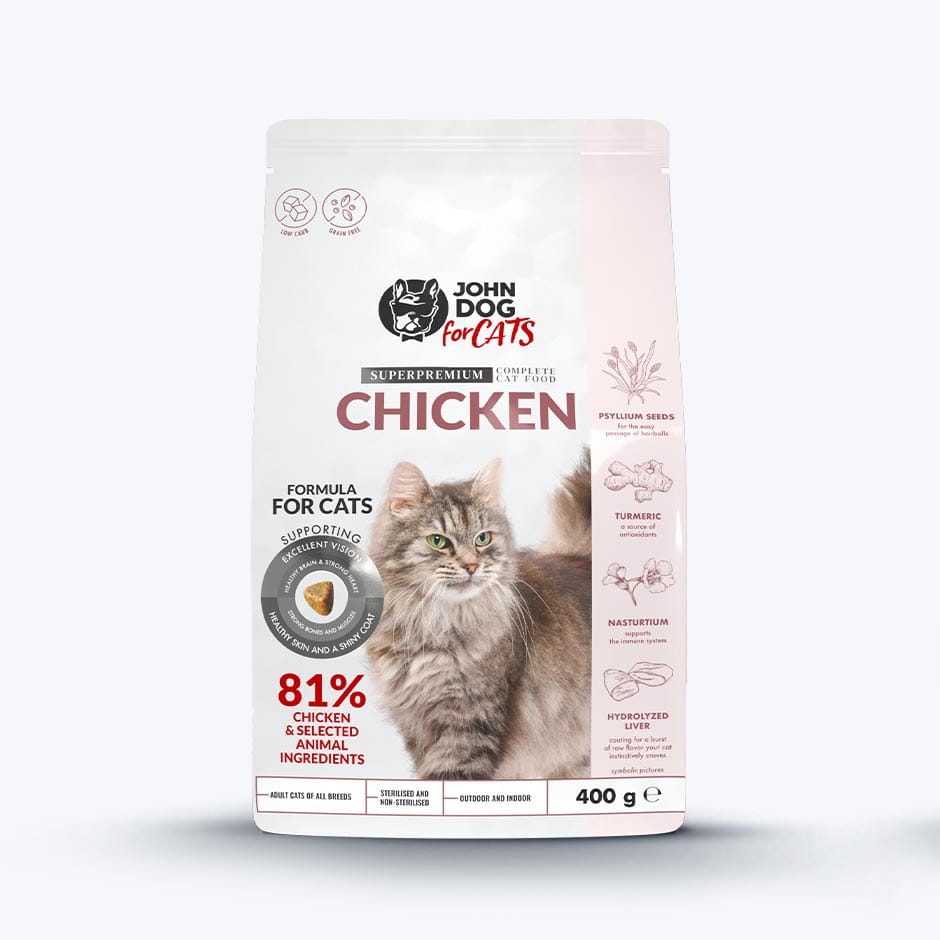 JOHN DOG CATS kurczak 0,4kg/1,5kg - sucha karma dla kotów