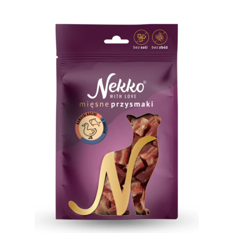 Nekko Przysmak Kot kawałki kaczki z dorszem 50g