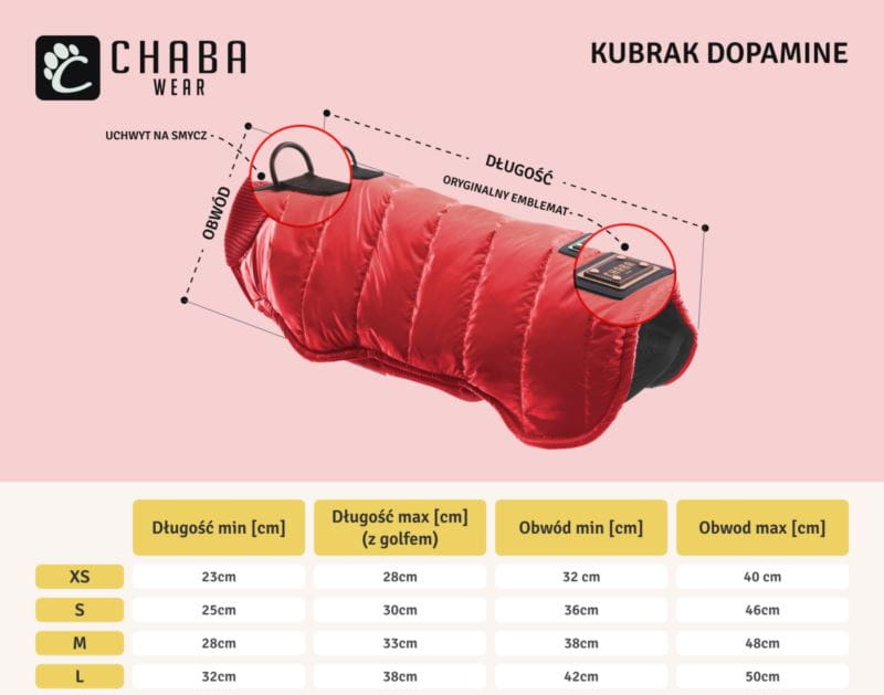 Chaba Kubrak Dopamine czerwony - ubranka dla psów