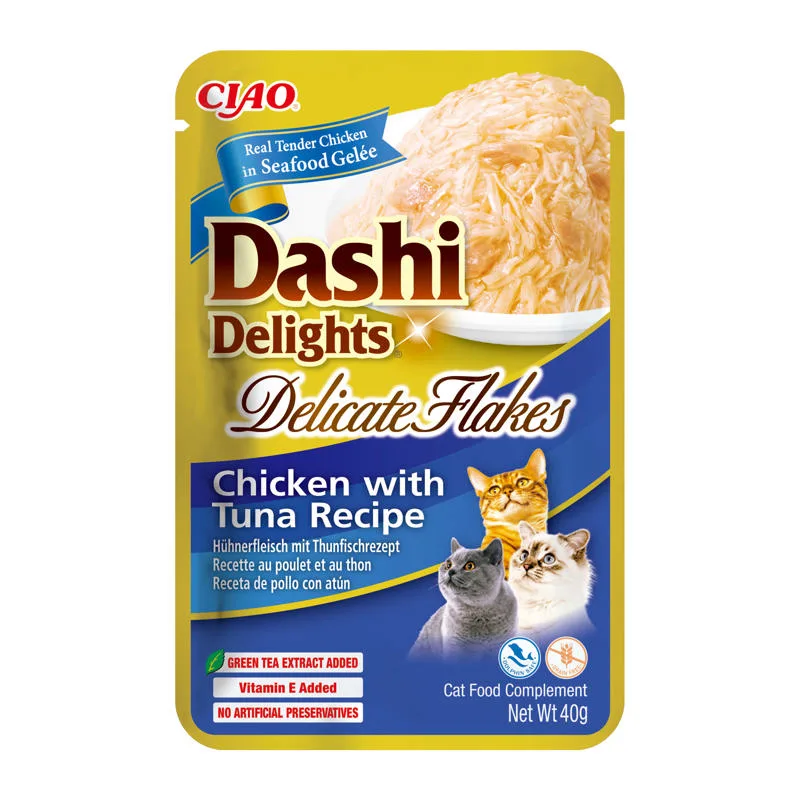 Inaba Dashi Cat Delights Flakes kurczak tuńczyk 40g
