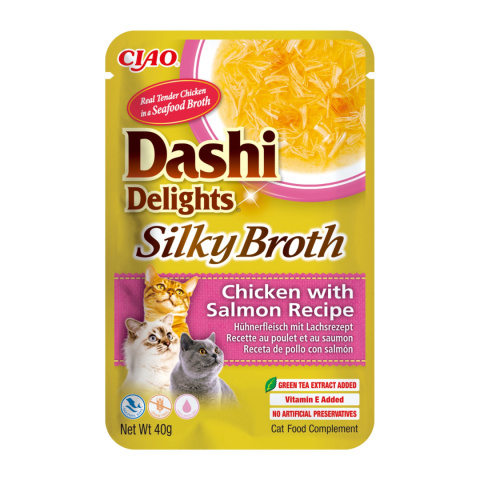 Inaba Dashi Cat Delights Silky kurczak łosoś 40g