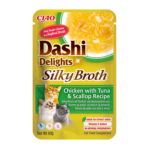 Inaba Dashi Cat Delights Silky kurczak tuńczyk małże 40g