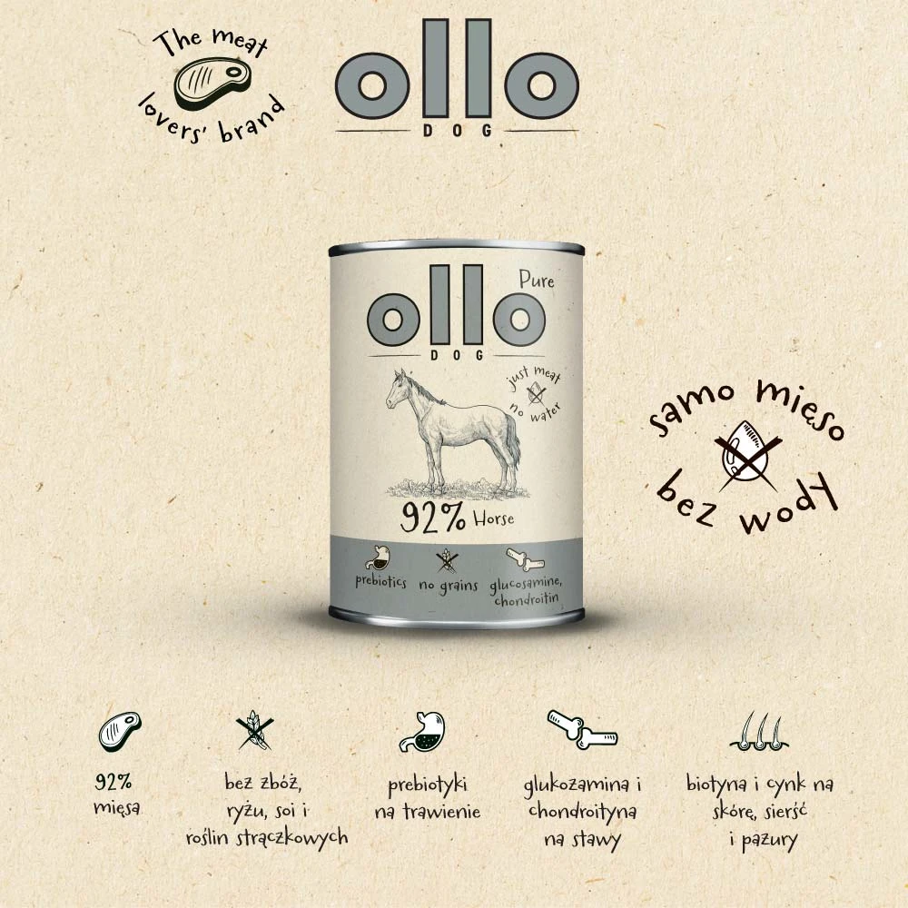 Ollo Pure Koń puszka 400g
