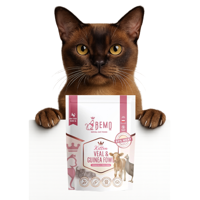 Bemo Kitten Cielęcina z perliczką 500g - sucha karma dla kociąt