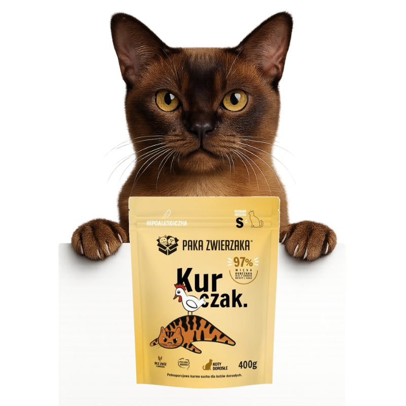 Paka Zwierzaka Kurczak S 400g/1,6kg - sucha karma dla kotów dorosłych
