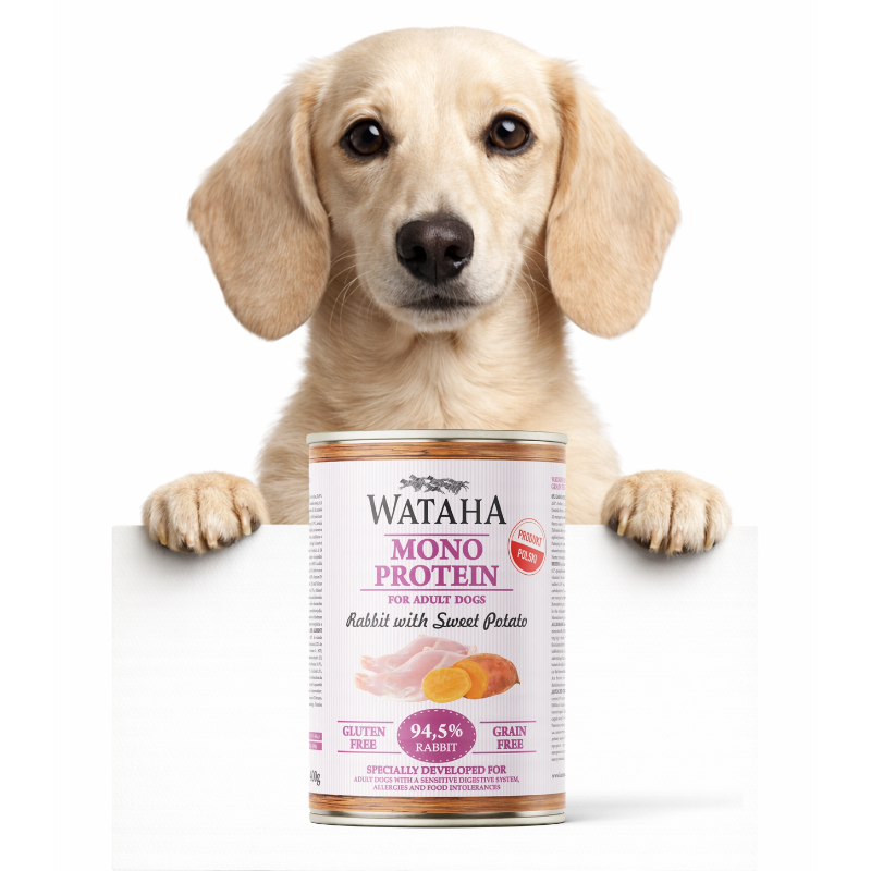 Wataha Królik z batatami 185g/400g - monobiałkowa mokra karma dla psów