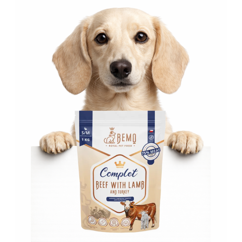 Bemo Wołowina z jagnięciną i indykiem Complet S/M | M/L (1kg/3kg)