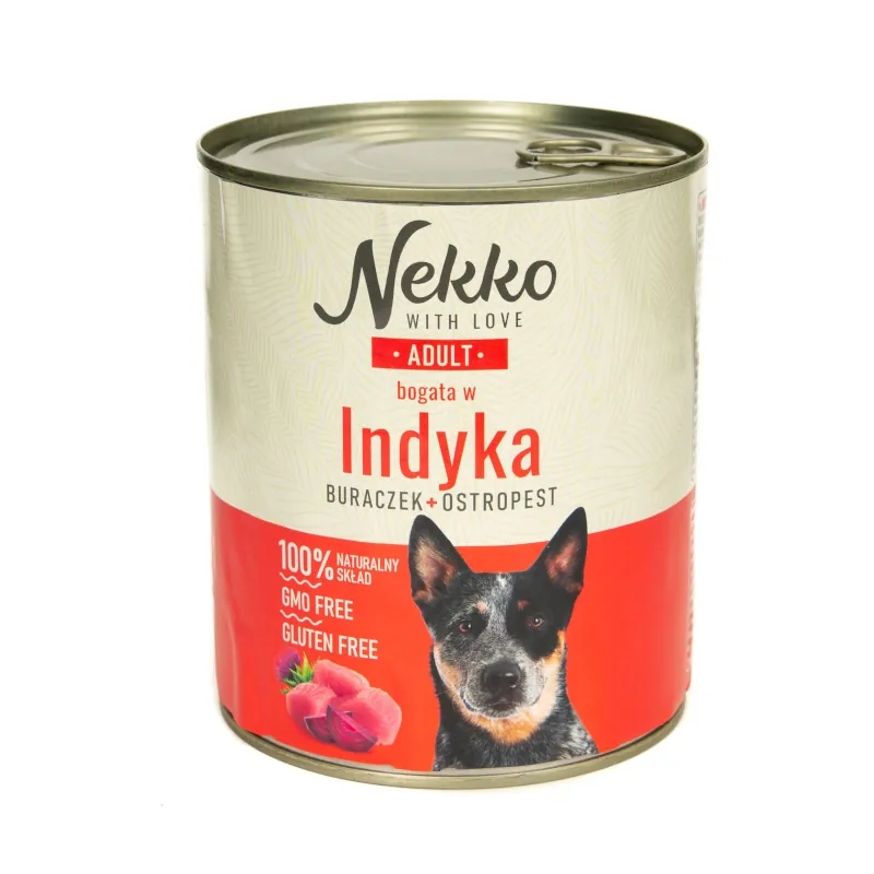 Nekko adult indyk puszka 400g/800g - mokra karma dla psów