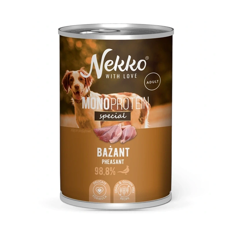 Nekko MONO bażant 400g - mokra karma dla psów dorosłych