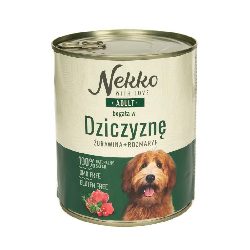 Nekko adult dziczyzna puszka 400g/800g - mokra karma dla psów