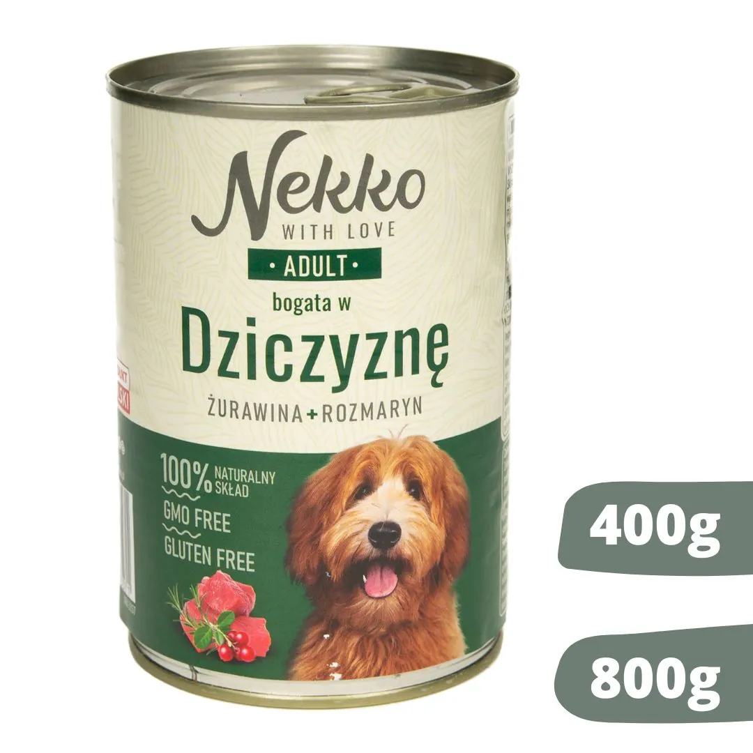 Nekko adult dziczyzna puszka 400g/800g - mokra karma dla psów