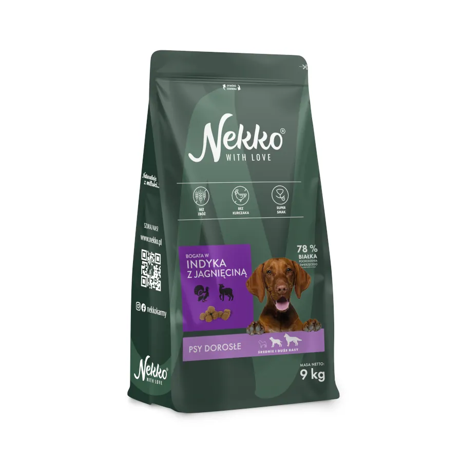 Nekko indyk jagnięcina 2kg/9kg - sucha karma dla psów
