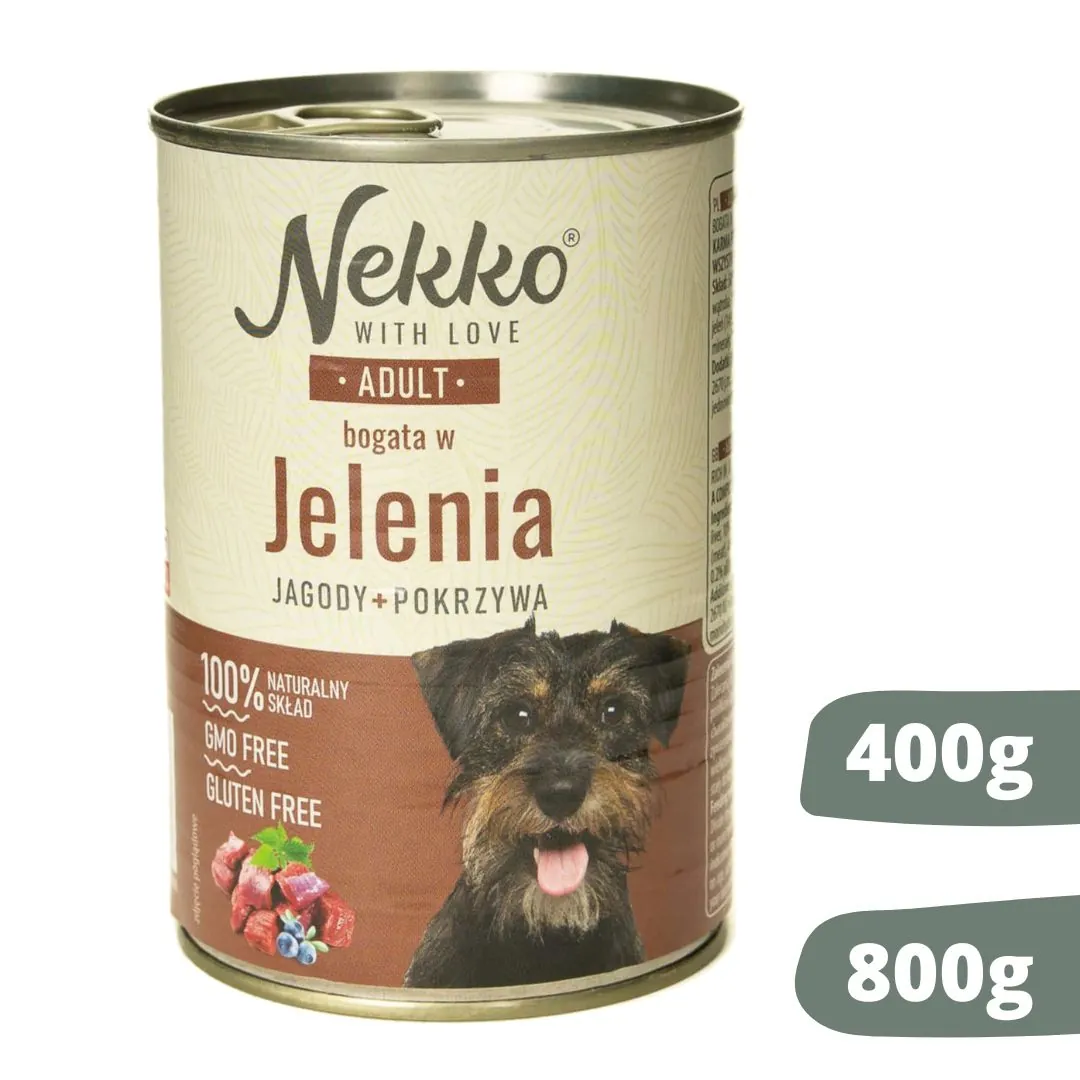 Nekko adult jeleń puszka 400g/800g - mokra karma dla psów