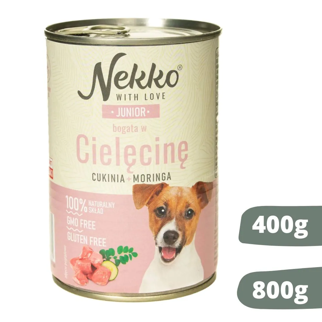 Nekko junior cielęcina puszka 400g/800g - mokra karma dla szczeniąt
