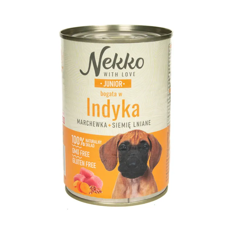 Nekko junior indyk puszka 400g/800g - mokra karma dla psów
