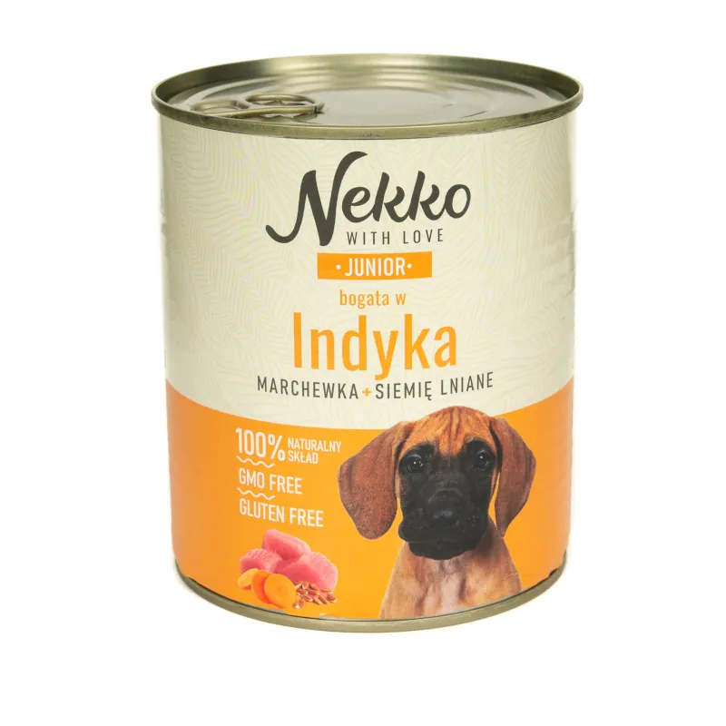 Nekko junior indyk puszka 400g/800g - mokra karma dla psów