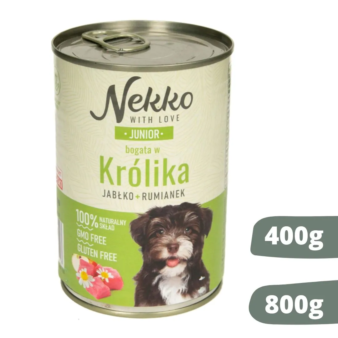 Nekko junior królik puszka 400g/800g - mokra karma dla szczeniąt