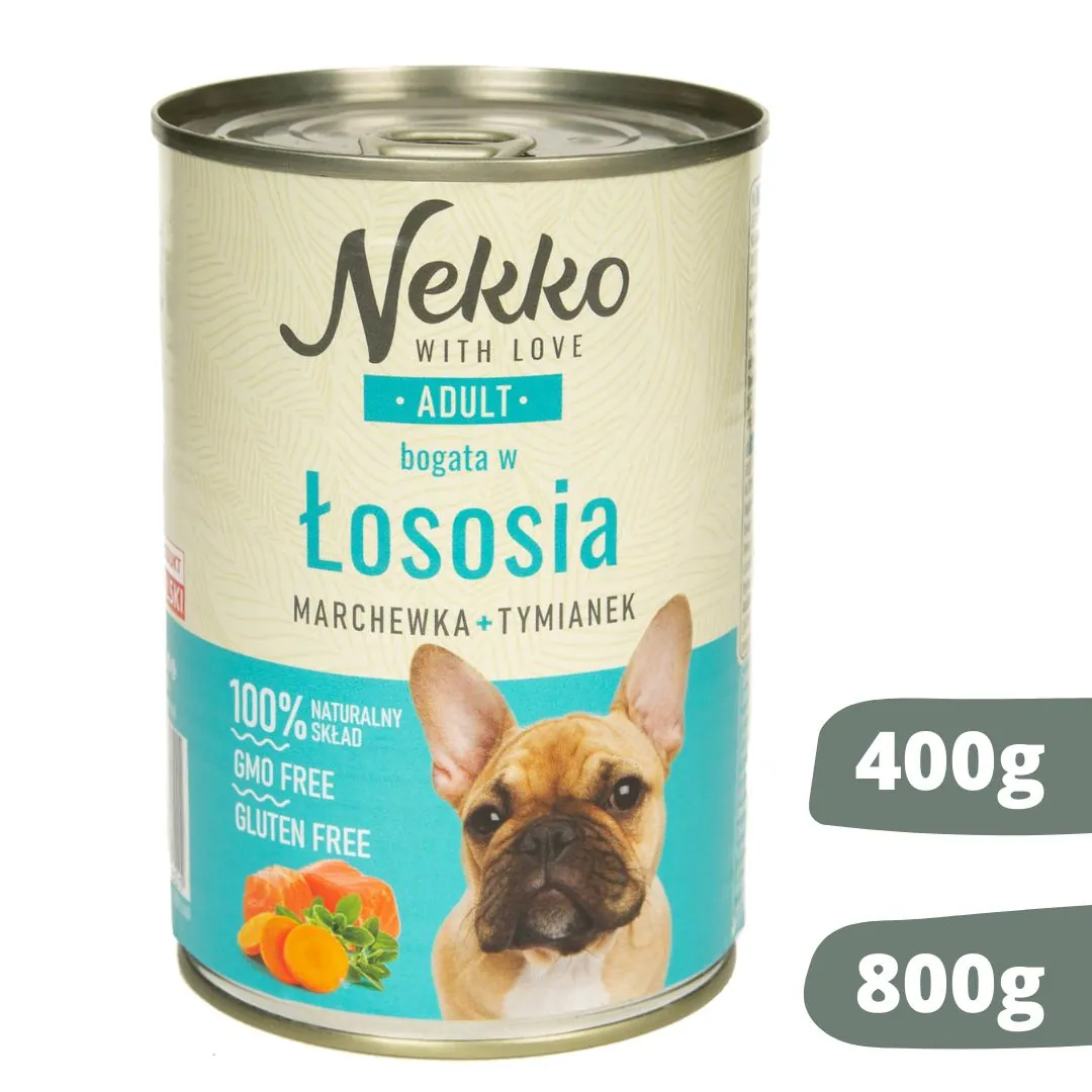 Nekko adult łosoś puszka 400g/800g - mokra karma dla psów
