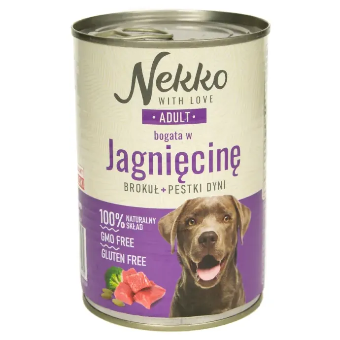 Nekko adult jagnięcina puszka 400g/800g - mokra karma dla psów