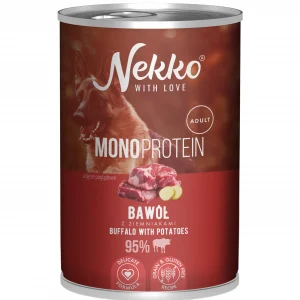 Nekko MONO bawół 400g - mokra karma dla psów dorosłych