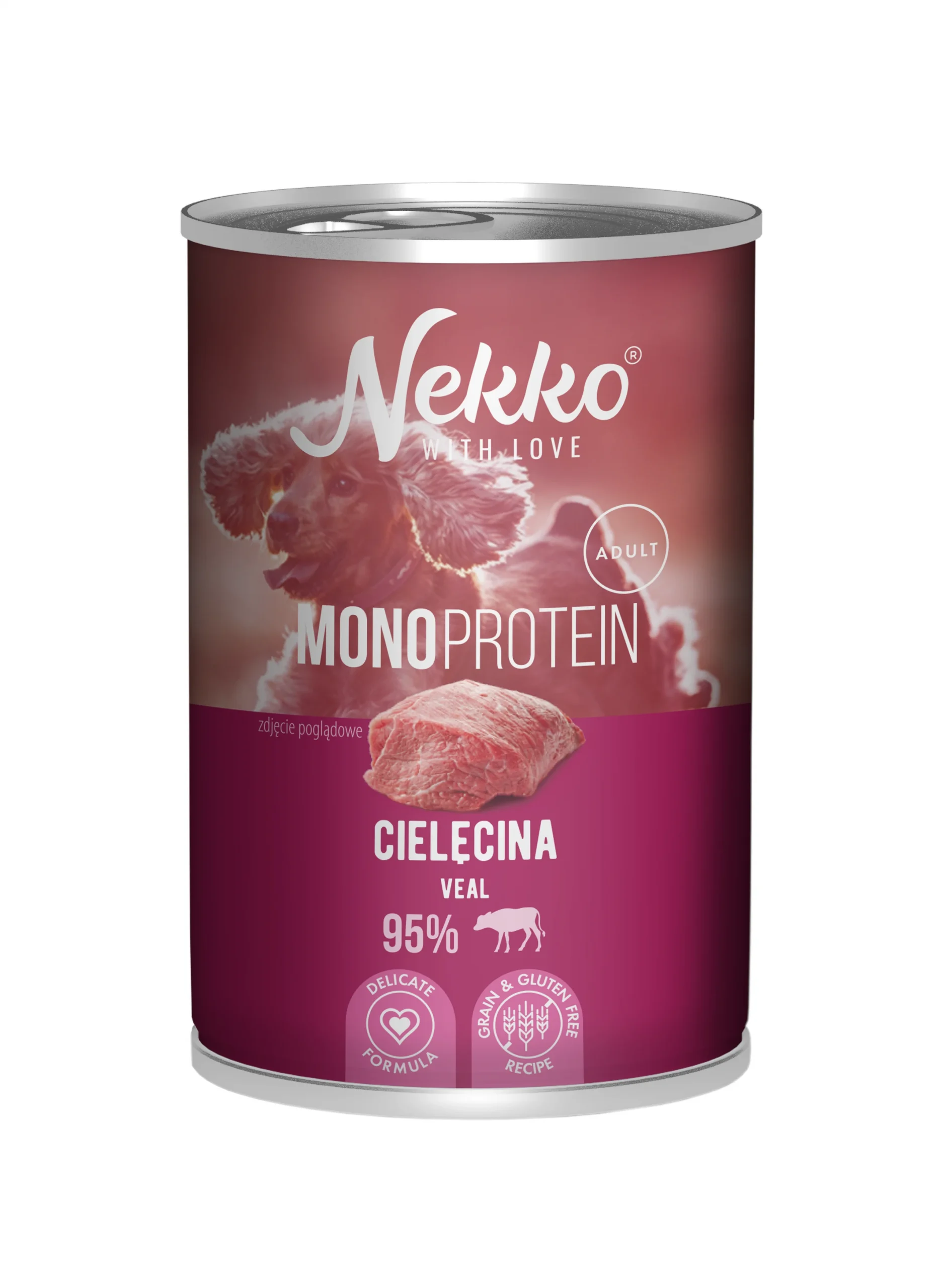 Nekko MONO cielęcina 400g - mokra karma dla psów dorosłych