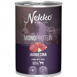 Nekko MONO jagnięcina z ryżem 400g - mokra karma dla dorosłych
