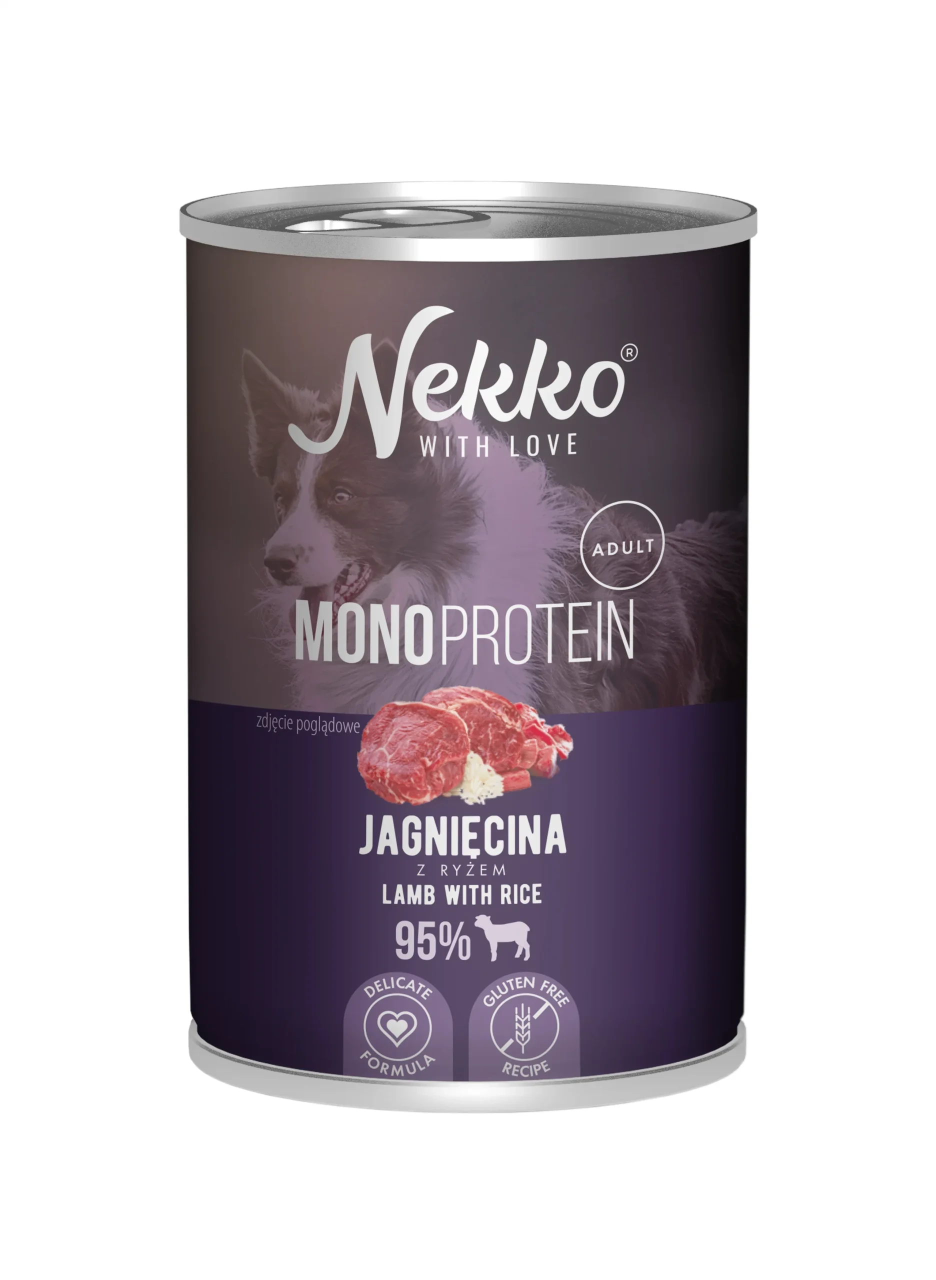 Nekko MONO jagnięcina z ryżem 400g - mokra karma dla dorosłych