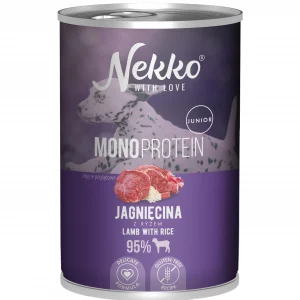 Nekko MONO Junior jagnięcina z ryżem 400g - mokra karma dla szczeniąt