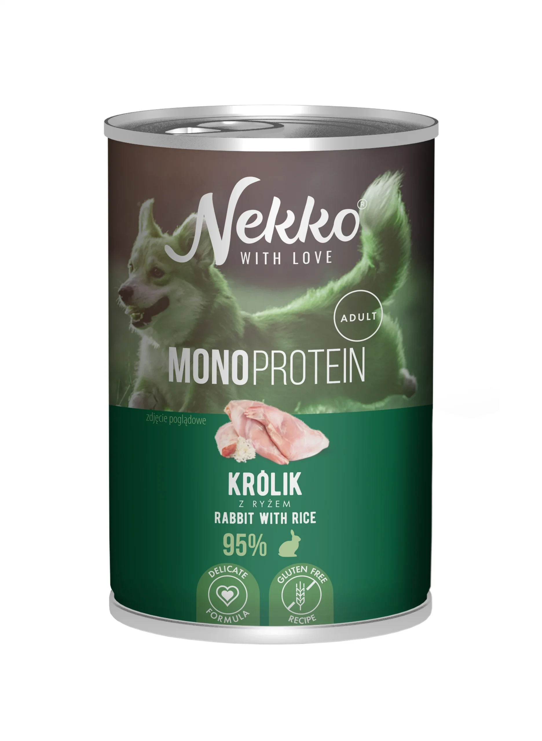 Nekko MONO królik 400g - mokra karma dla psów dorosłych