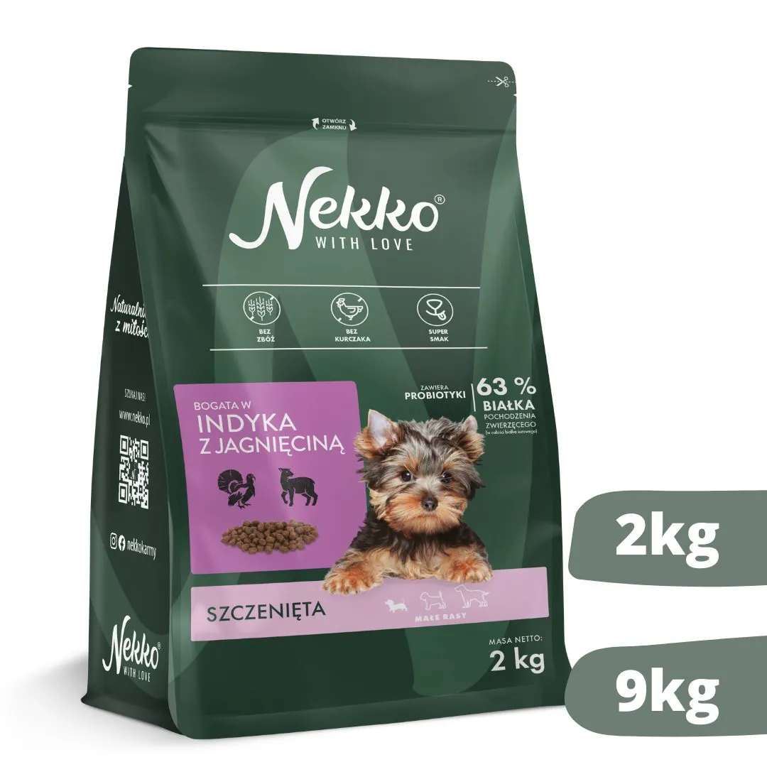 Nekko Puppy MINI indyk jagnięcina 2kg/9kg - sucha karma dla szczeniąt