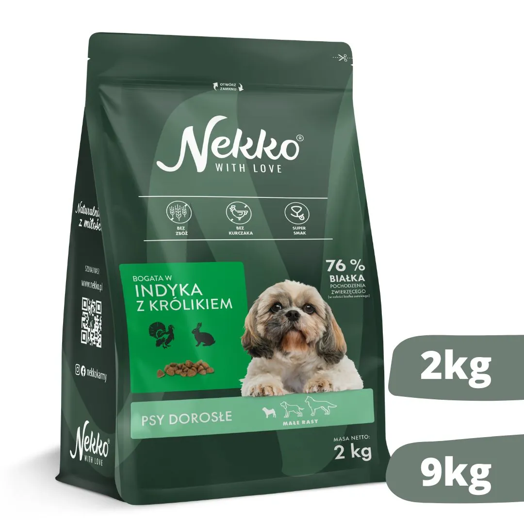 Nekko MINI indyk królik 2kg/9kg - sucha karma dla psów