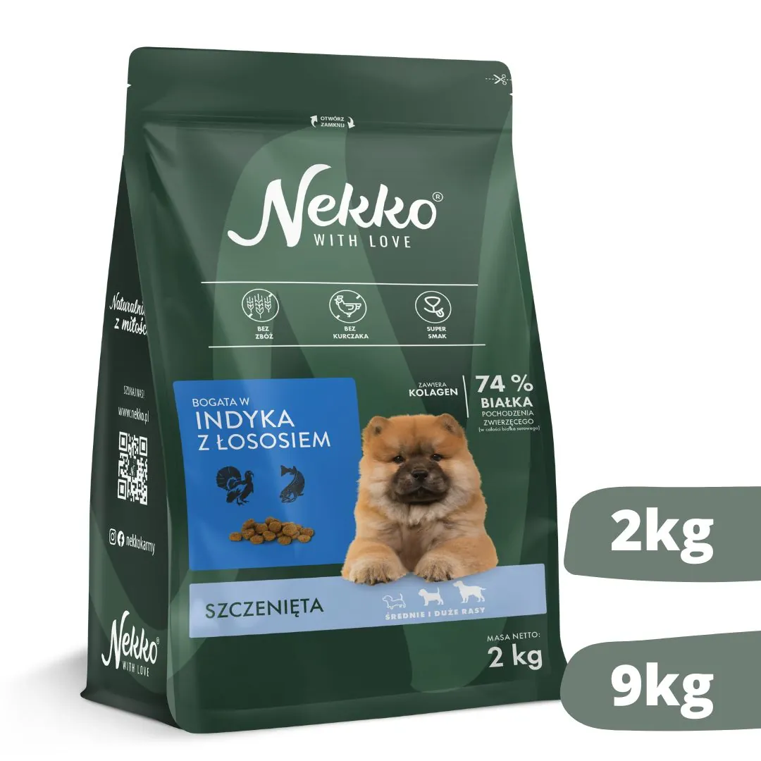 Nekko Puppy indyk łosoś 2kg/9kg - sucha karma dla szczeniąt