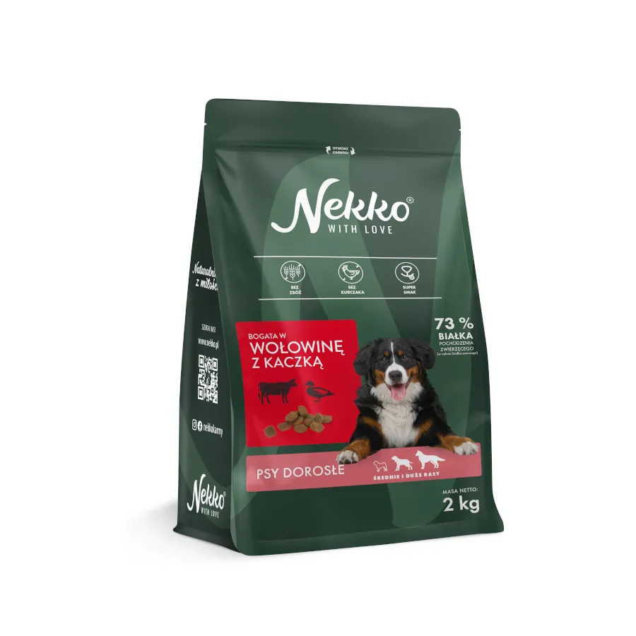 Nekko wołowina kaczka 2kg/9kg - sucha karma dla psów