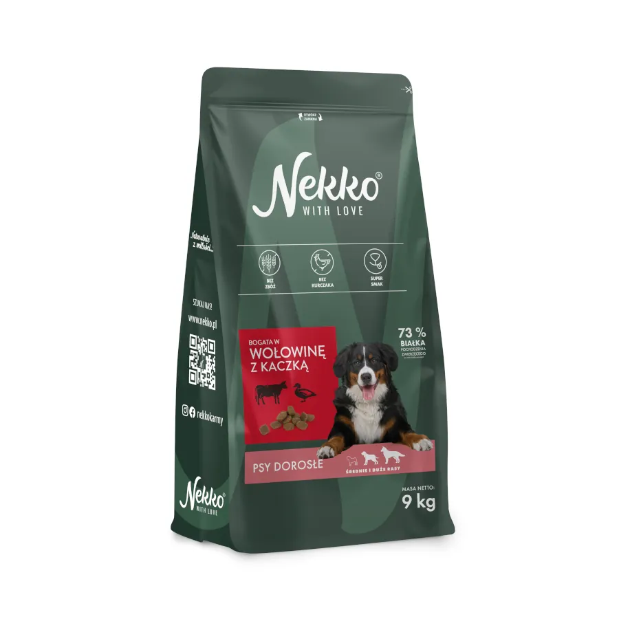 Nekko wołowina kaczka 2kg/9kg - sucha karma dla psów