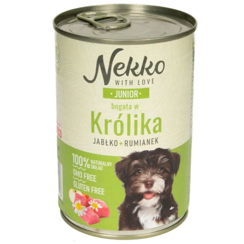 Nekko junior królik puszka 400g/800g - mokra karma dla szczeniąt