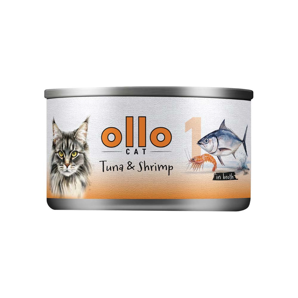 Ollo nr 1 - Tuńczyk Krewetki - mokra karma w sosie dla kota 70g