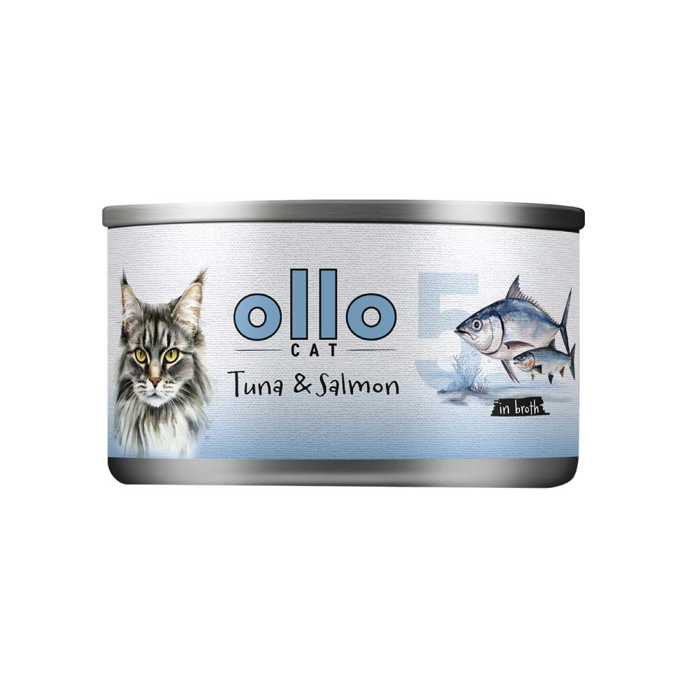 Ollo nr 5 - Tuńczyk Łosoś - mokra karma w sosie dla kota 70g