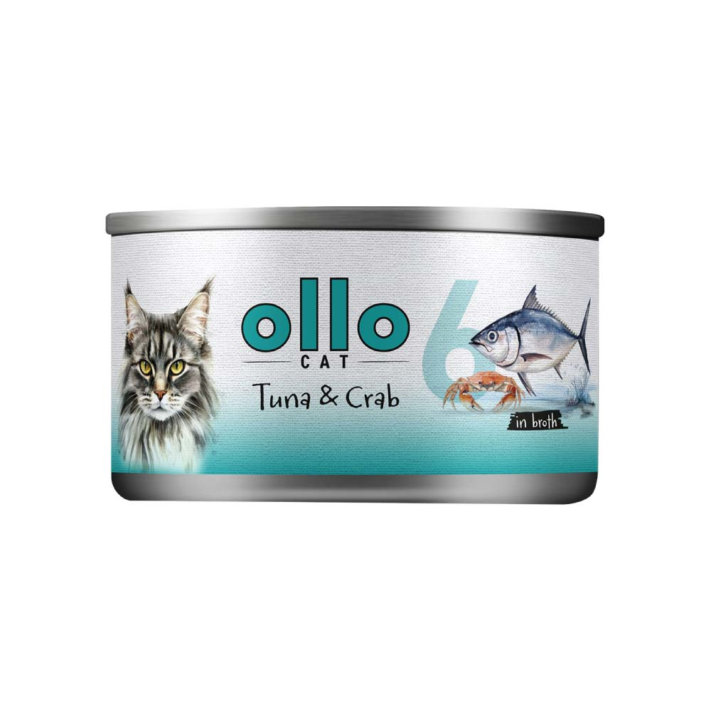 Ollo nr 6 - Tuńczyk Krab - mokra karma w sosie dla kota 70g