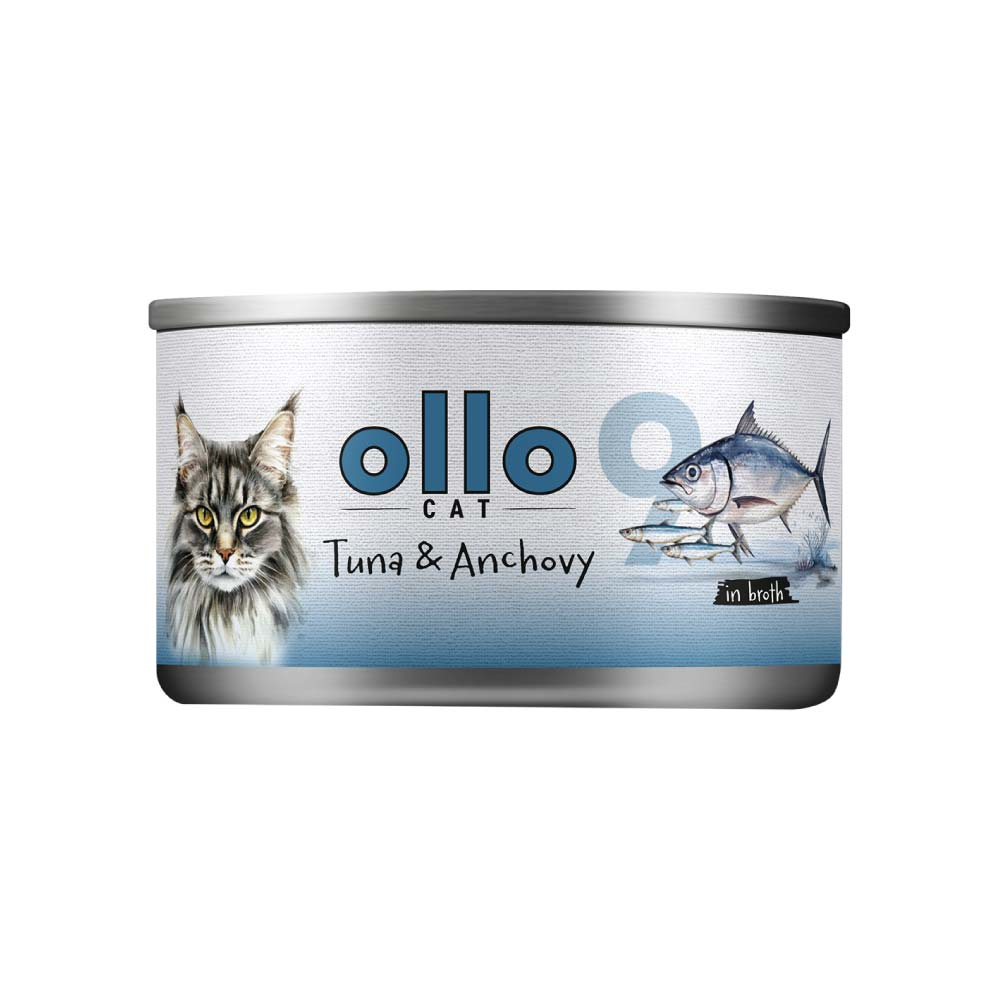 Ollo nr 9 - Tuńczyk Anchois - mokra karma w sosie dla kota 70g