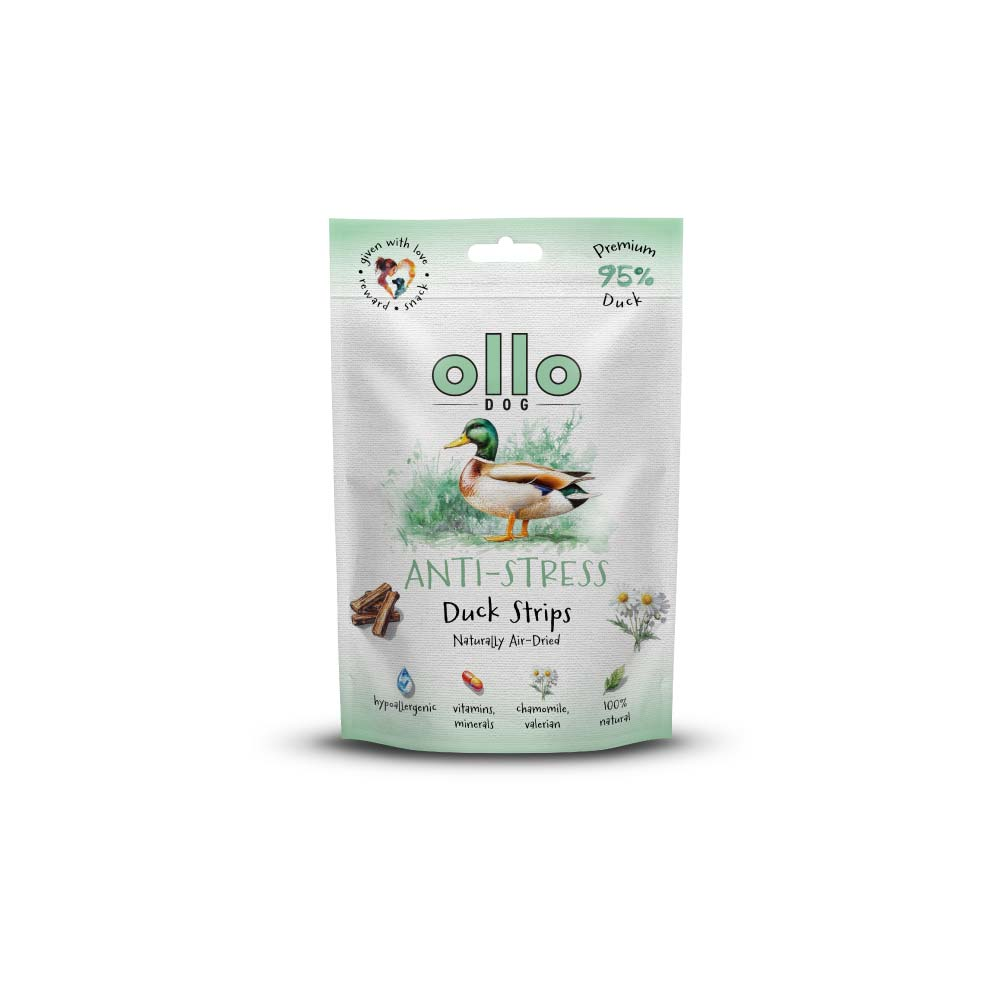 Ollo Air Dried Anti-Stress Strips Kaczka 80g - przysmak dla psów