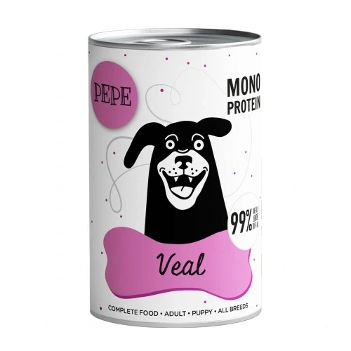 PEPE MONO PROTEIN Cielęcina 400g/800g - mokra karma dla szczeniąt i dorosłych psów