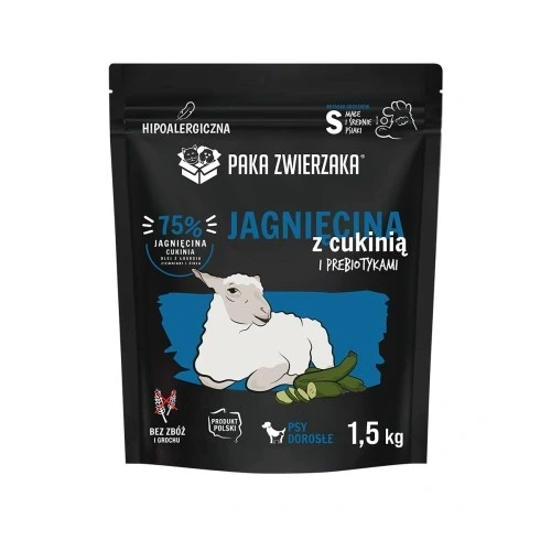 Paka Zwierzaka jagnięcina z cukinią S 1,5kg/3kg - sucha karma dla psów
