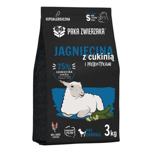 Paka Zwierzaka jagnięcina z cukinią S 1,5kg/3kg - sucha karma dla psów