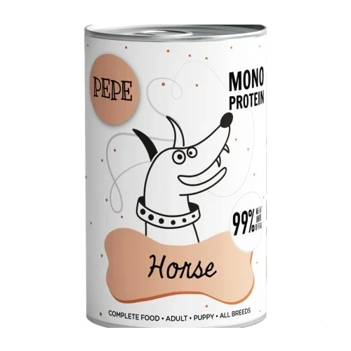 PEPE MONO PROTEIN Konina 400g/800g - mokra karma dla szczeniąt i dorosłych psów