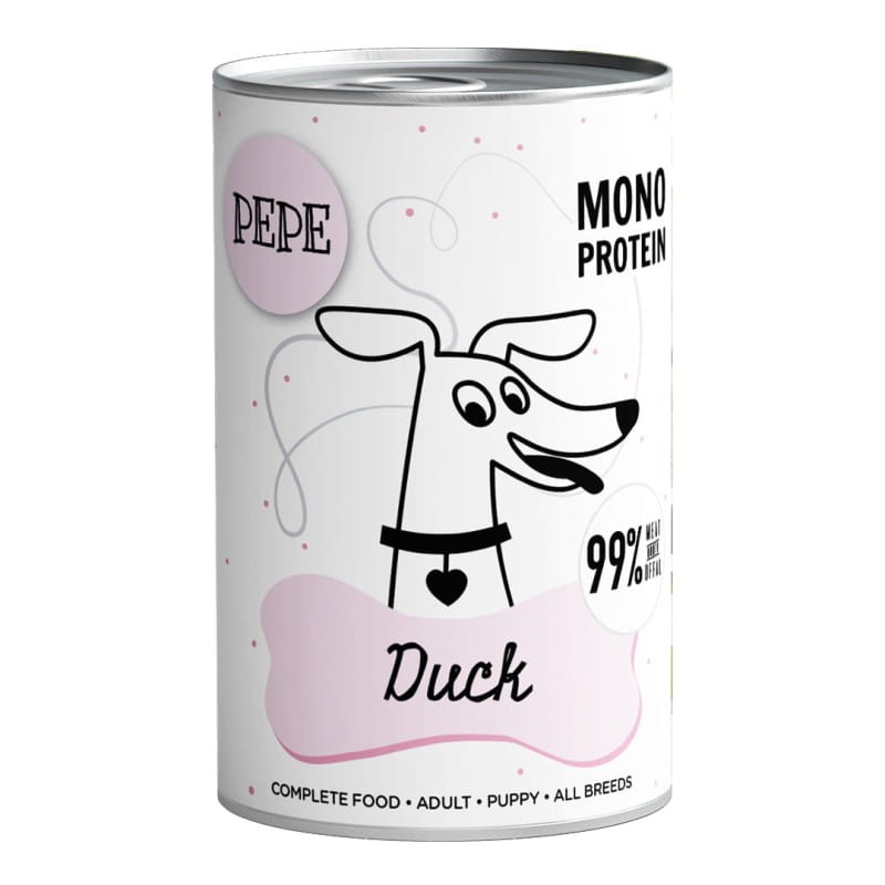 PEPE MONO PROTEIN Kaczka 400g/800g - mokra karma dla szczeniąt i dorosłych psów