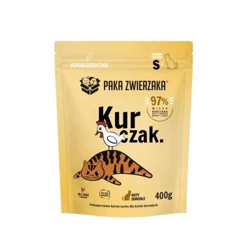 Paka Zwierzaka Kurczak S 400g/1,6kg - sucha karma dla kotów dorosłych