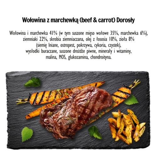 Paka Zwierzaka wołowina z marchewką M 1,5kg/3kg - sucha karma dla psów