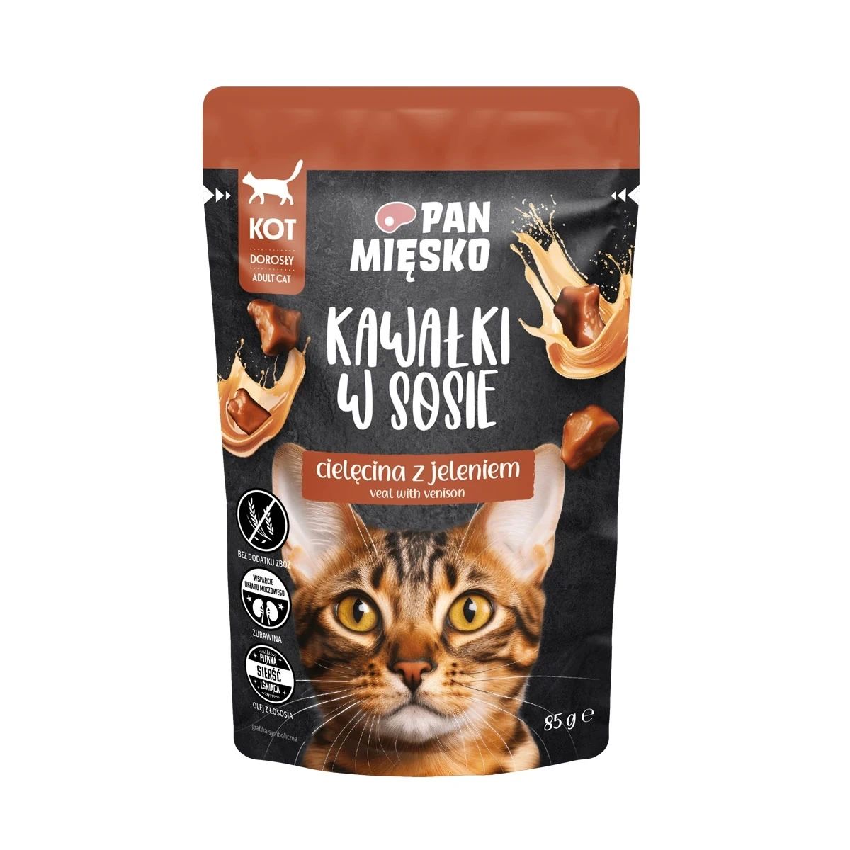 Pan Mięsko w sosie Cielęcina z Jeleniem 85g - mokra karma dla kotów