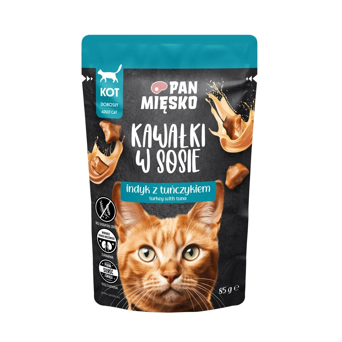 Pan Mięsko w sosie Indyk z Tuńczykiem 85g - mokra karma dla kotów